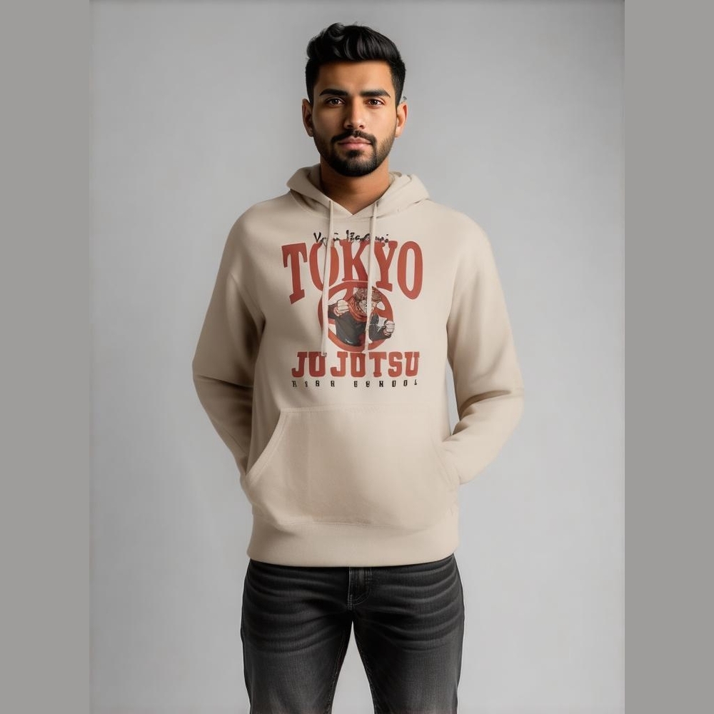 Men's Jujutsu Kaisen Hoodie S Beige